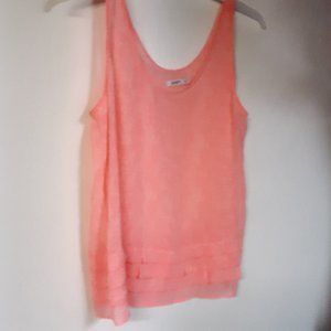 Old Navy Tank Top Sheer Womens size L Orange EUC